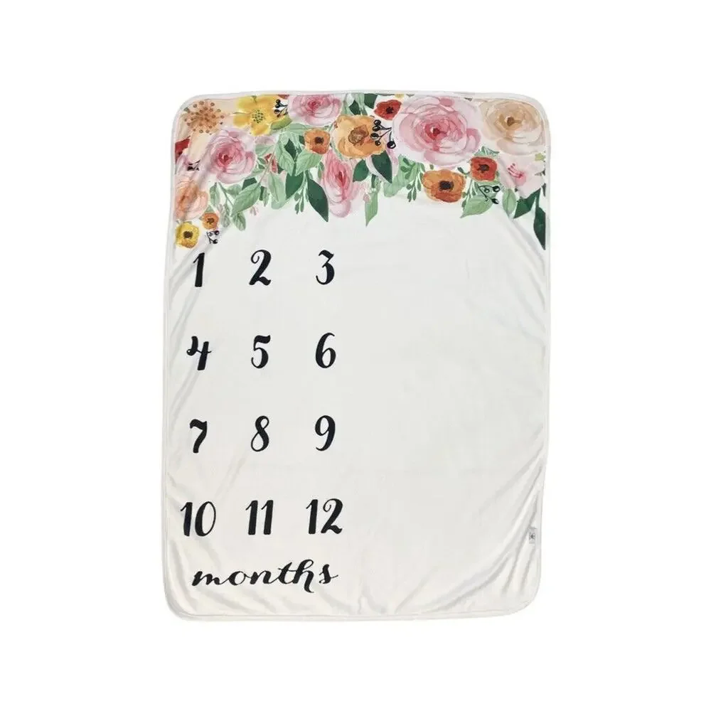 Floral Baby Fleece Milestone Blanket-NEW